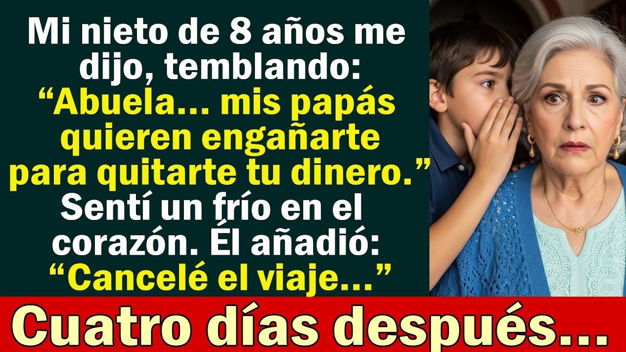 Mi nieto de 8 años me susurró  “Abuela, mis papás quieren quitarte todo tu dinero” y lo que descub