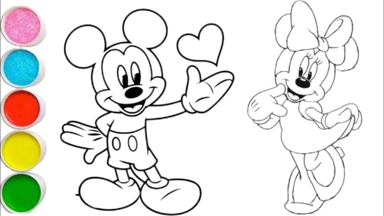  Mickey mouse & Minnie Mouse  Drawing, Painting & Coloring For Kids and Toddlers_ Child Art