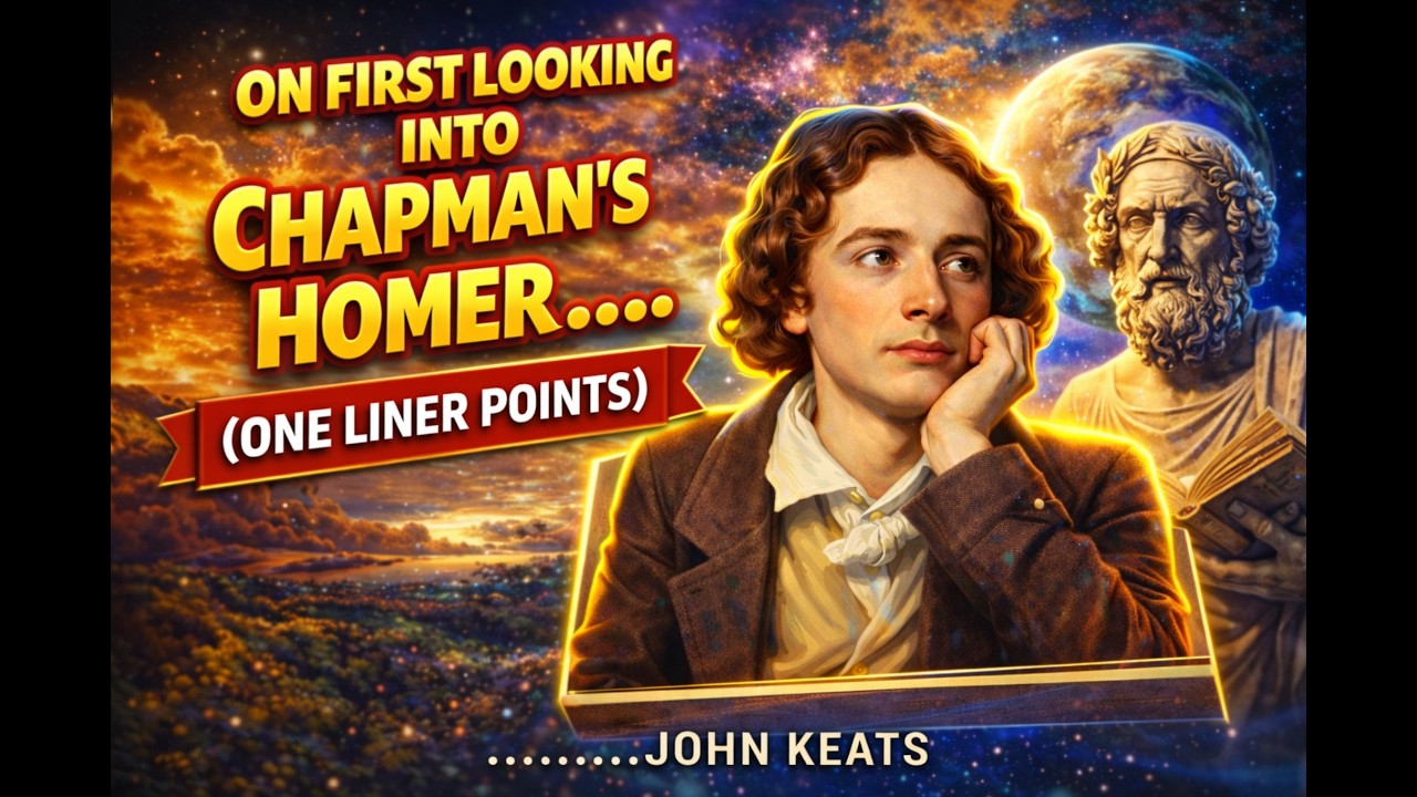 ON FIRST LOOKING INTO CHAPMAN'S HOMER BY RATHI SIR.. IMPORTANT QUESTIONS ON ROMANTIC POET JOHN KEATS