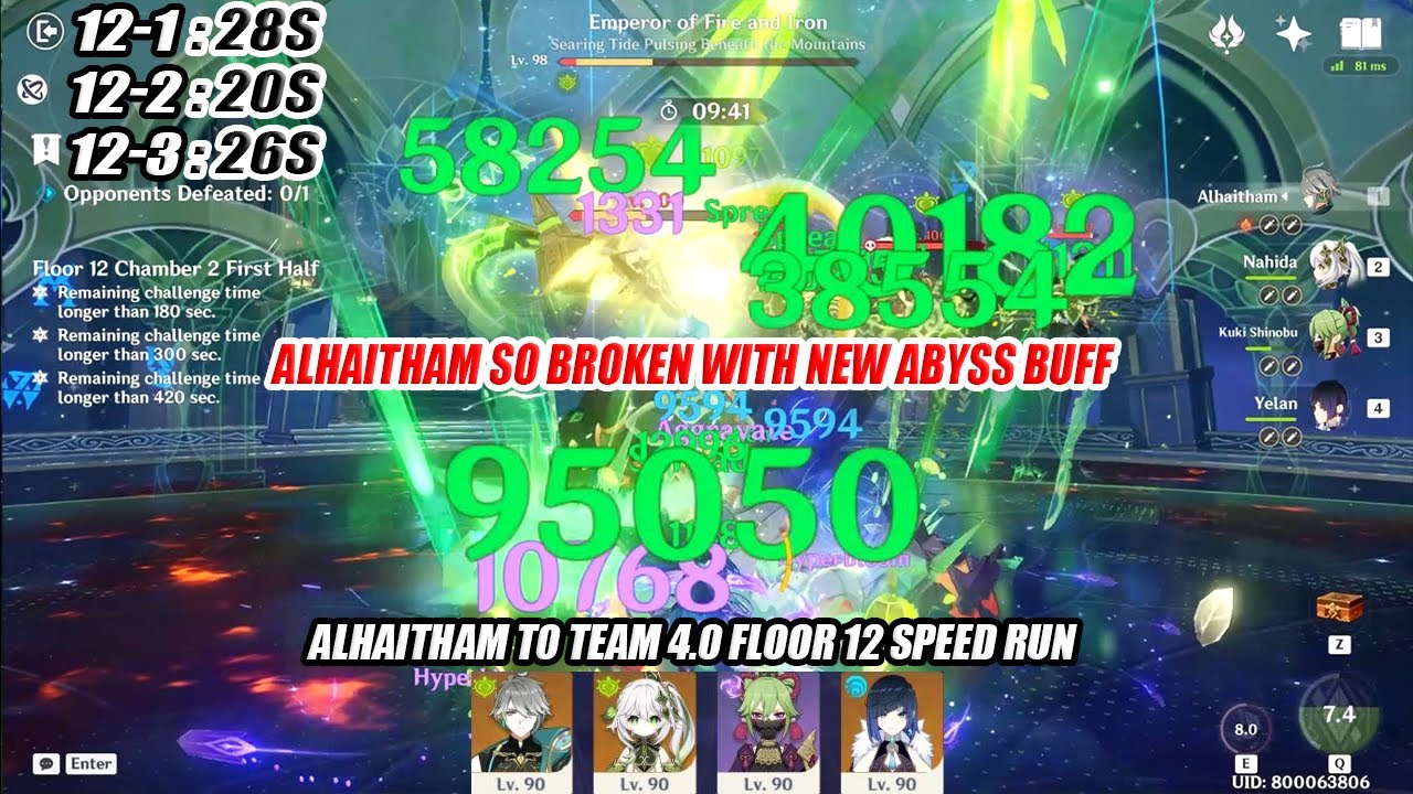 Alhaitham is More Broken with New Abyss Buff - T0 Team 4.0 Floor 12 Speed Run
