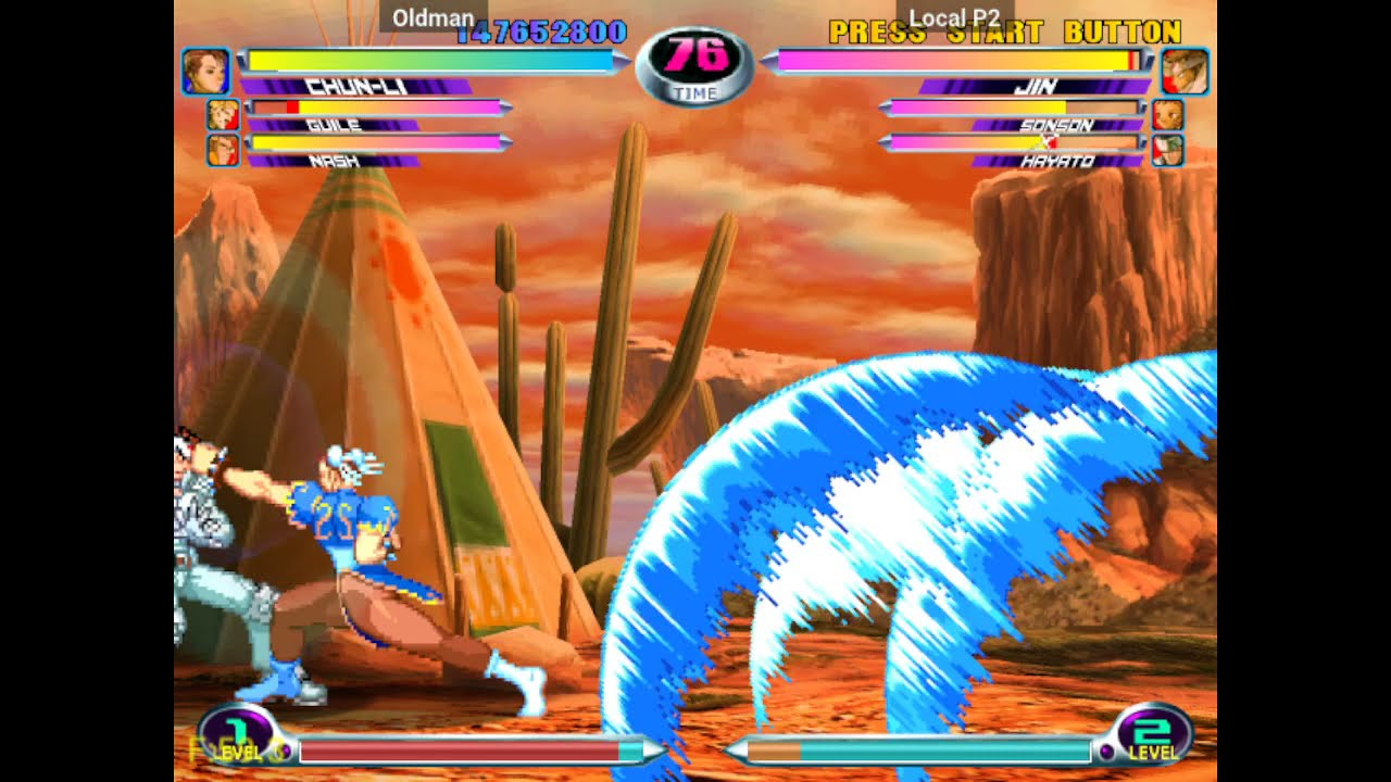 MvC2 Guile Somersault/Flashkick Glitch Demonstration