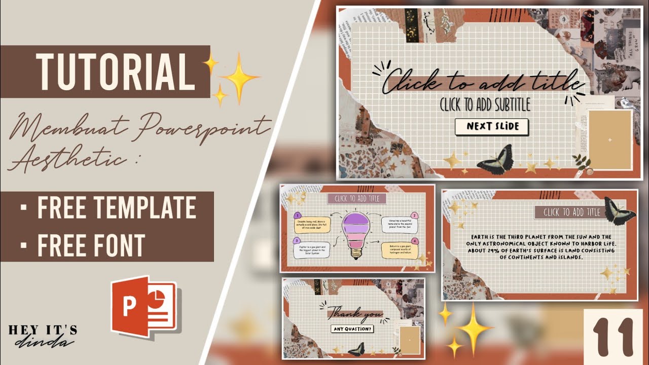 AESTHETIC PPT #11 ANIMATED SLIDE | MUDAH | SIMPLE | FREE TEMPLATE &FONT | CARA MEMBUAT PPT AESTHETIC
