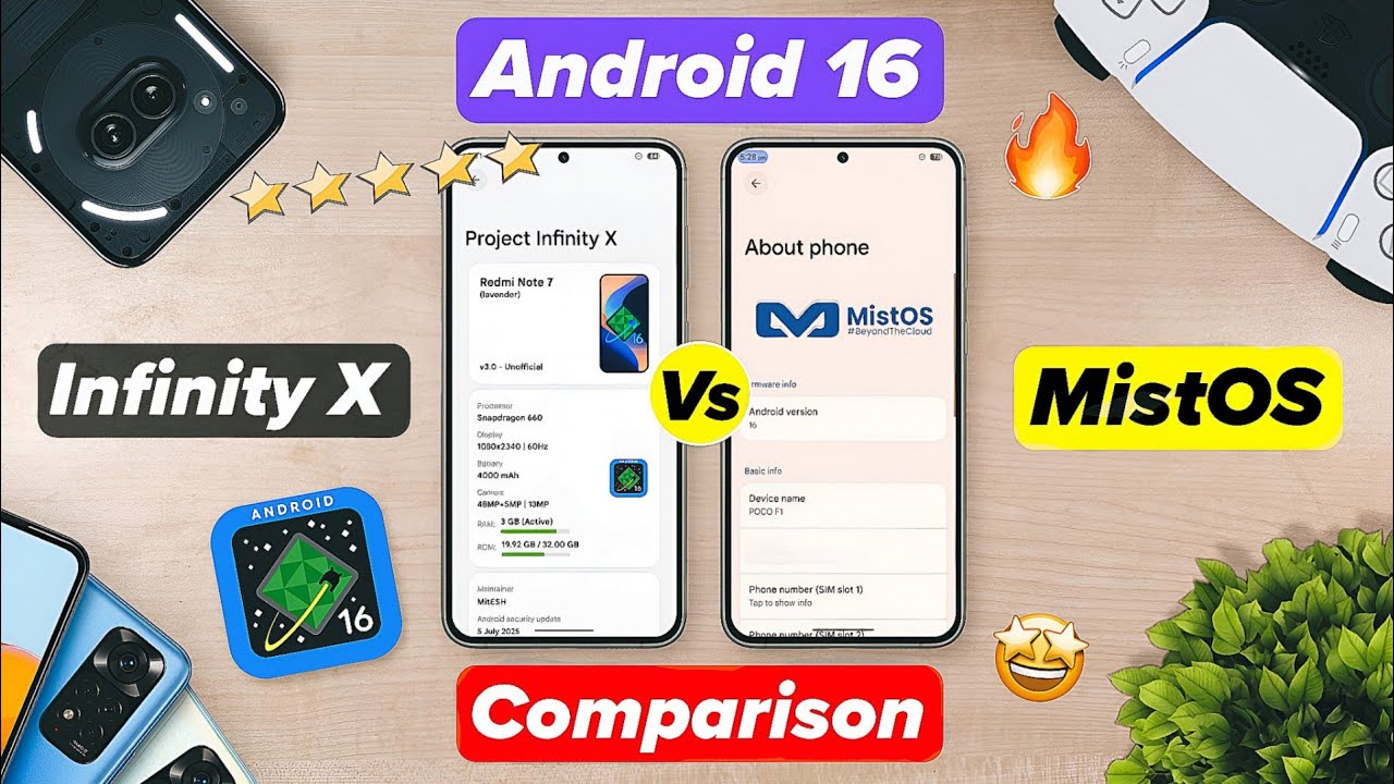 🔥 Android 16 Custom Rom Comparison - Infinity X vs MistOS