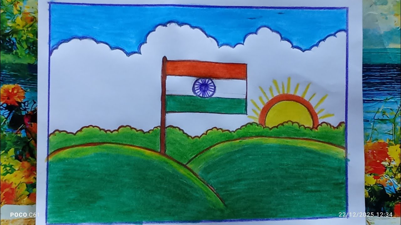 How to draw Indian national flag drawing/easy Indian flag drawing for kids.
