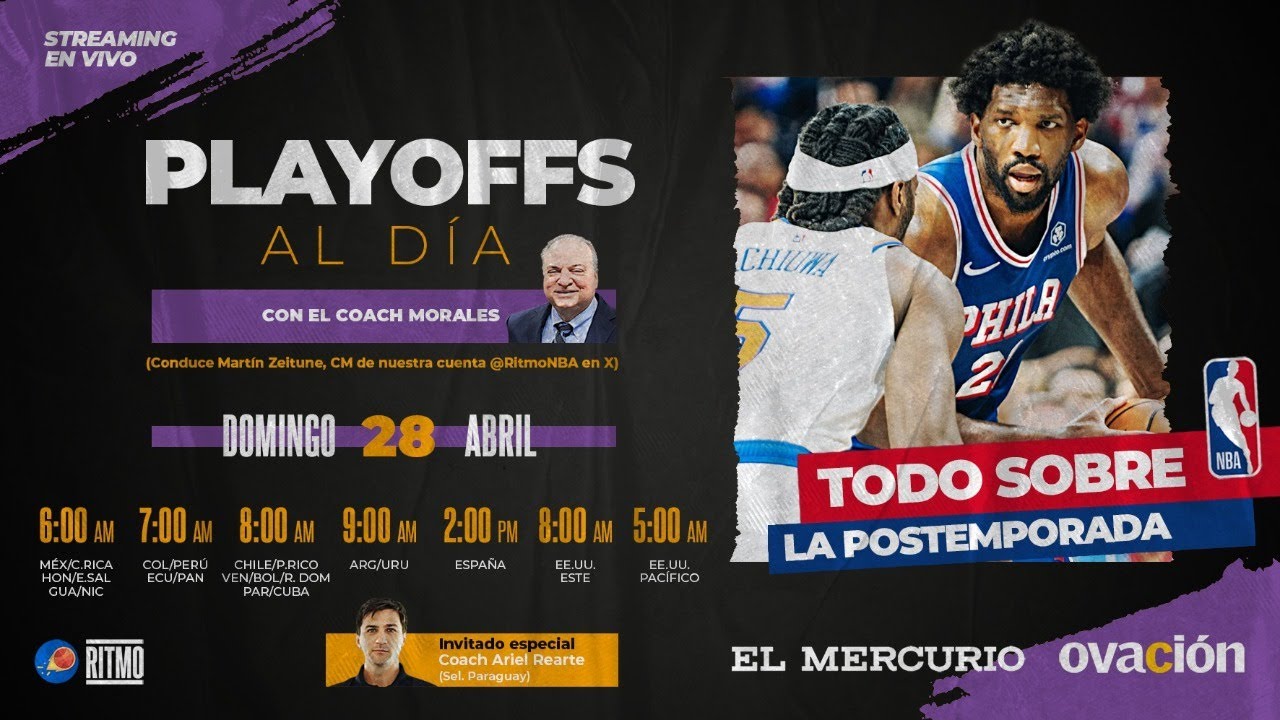 PLAYOFFS AL D&Iacute;A #13 🏀 | COACH MORALES Y COACH REARTE, CON M. ZEITUNE | DOM 28.ABR.24 | Ritmo NBA
