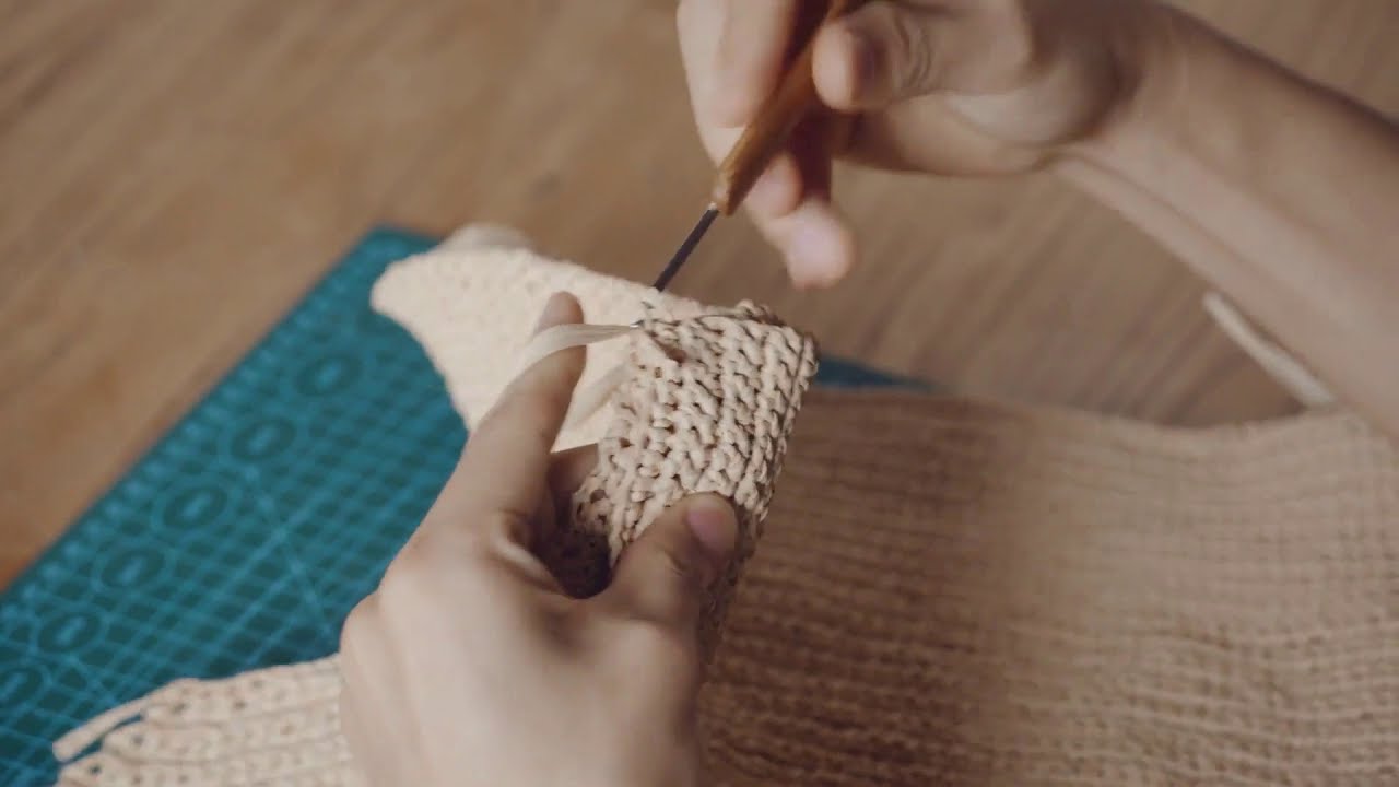 Custom made straw bag