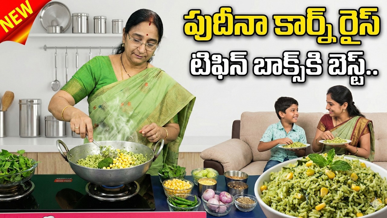 Tasty & Healthy Pudina Corn Rice Recipe | Easy Mint Corn Rice at Home | Ramaa Raavi