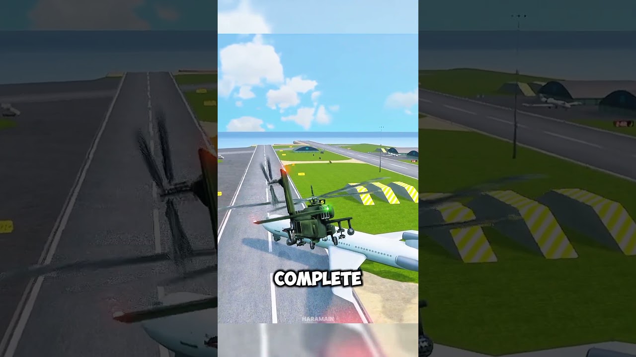Helicopter Hits a Train in GTA Game