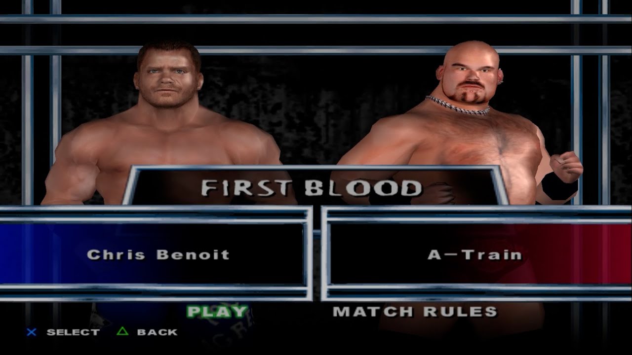 WWE SmackDown! Here Comes the Pain - Chris Benoit VS A-Train (FIRST BLOOD)