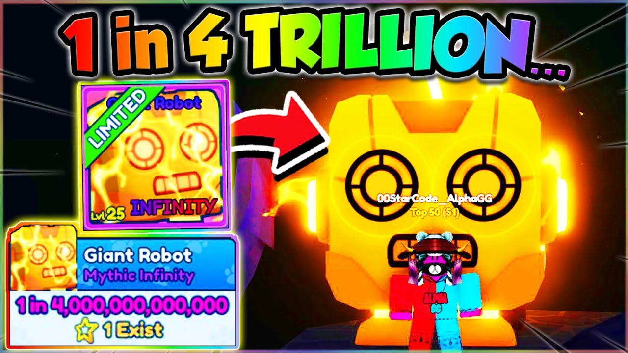 (1 in 4 Trillion)  THE ONLY *MYTHIC* GIANT ROBOT in Bubblegum Simulator Infinity!! (Roblox)