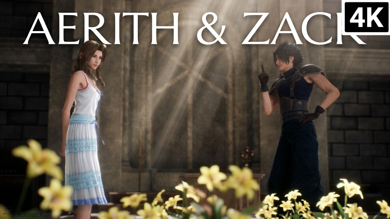 🎀 Aerith & Zack Scenes | FF7 Crisis Core [4K]