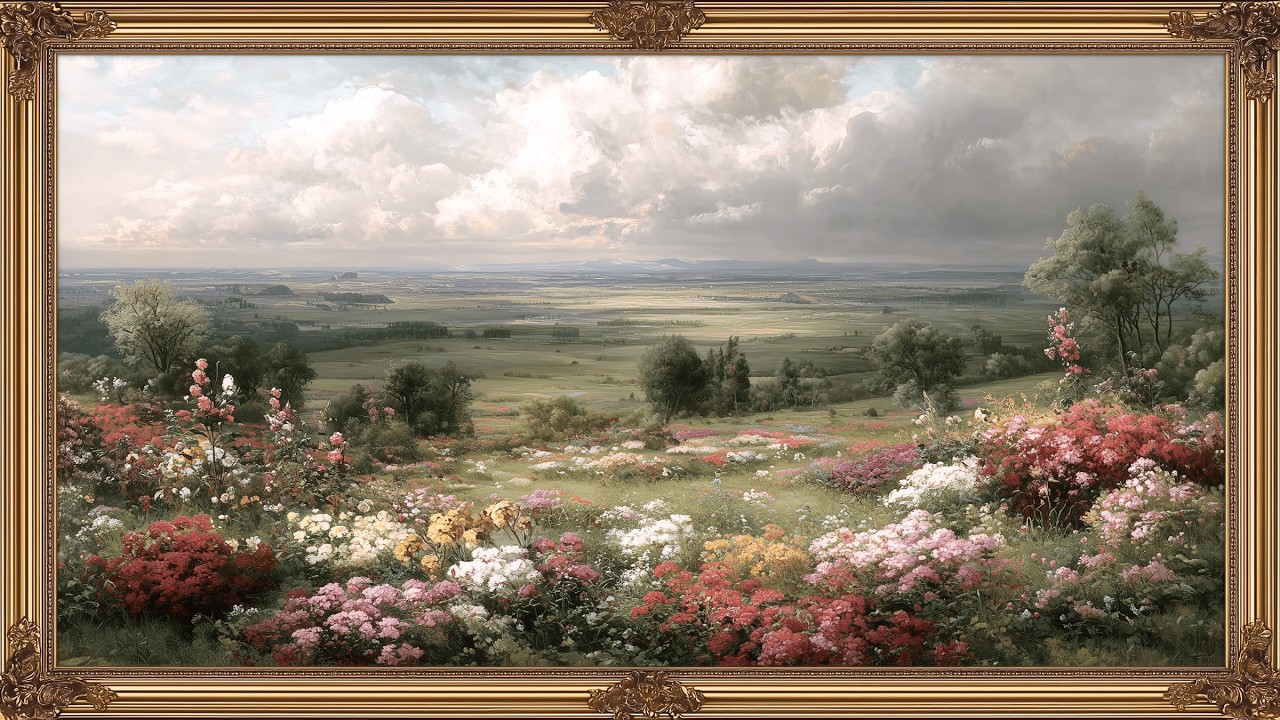 Spring Wildflower Hillside View 🌸🌿 | 4K Frame TV Art Screensaver (No Music) | 3 Hours