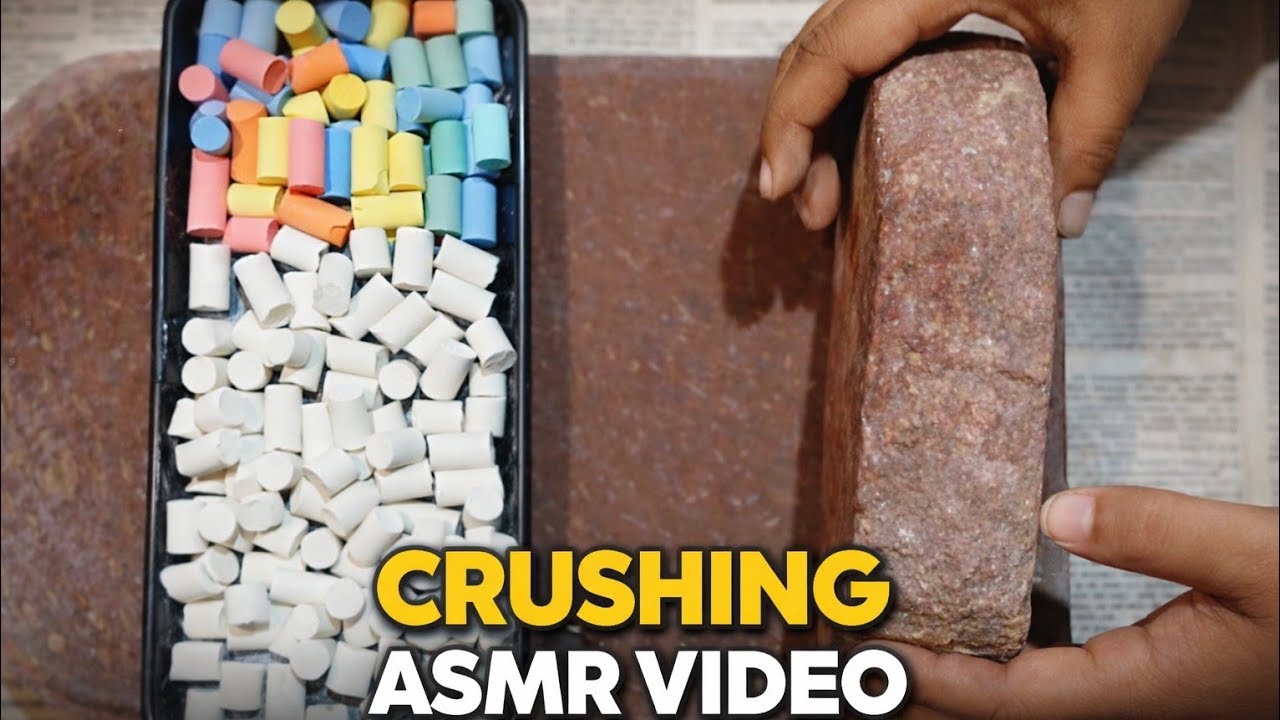 Dustless chalk crushing/making powder play #satisfying #asmrrelaxation #chalkasmr 