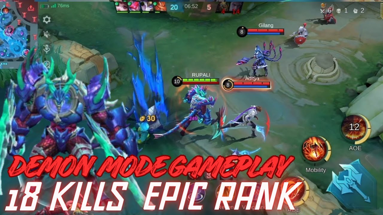Thamuz Demon mode Gameplay 😱18 Kills Ranked Match | Mobile Legends #gaming #mobalegends #lizardmlbb