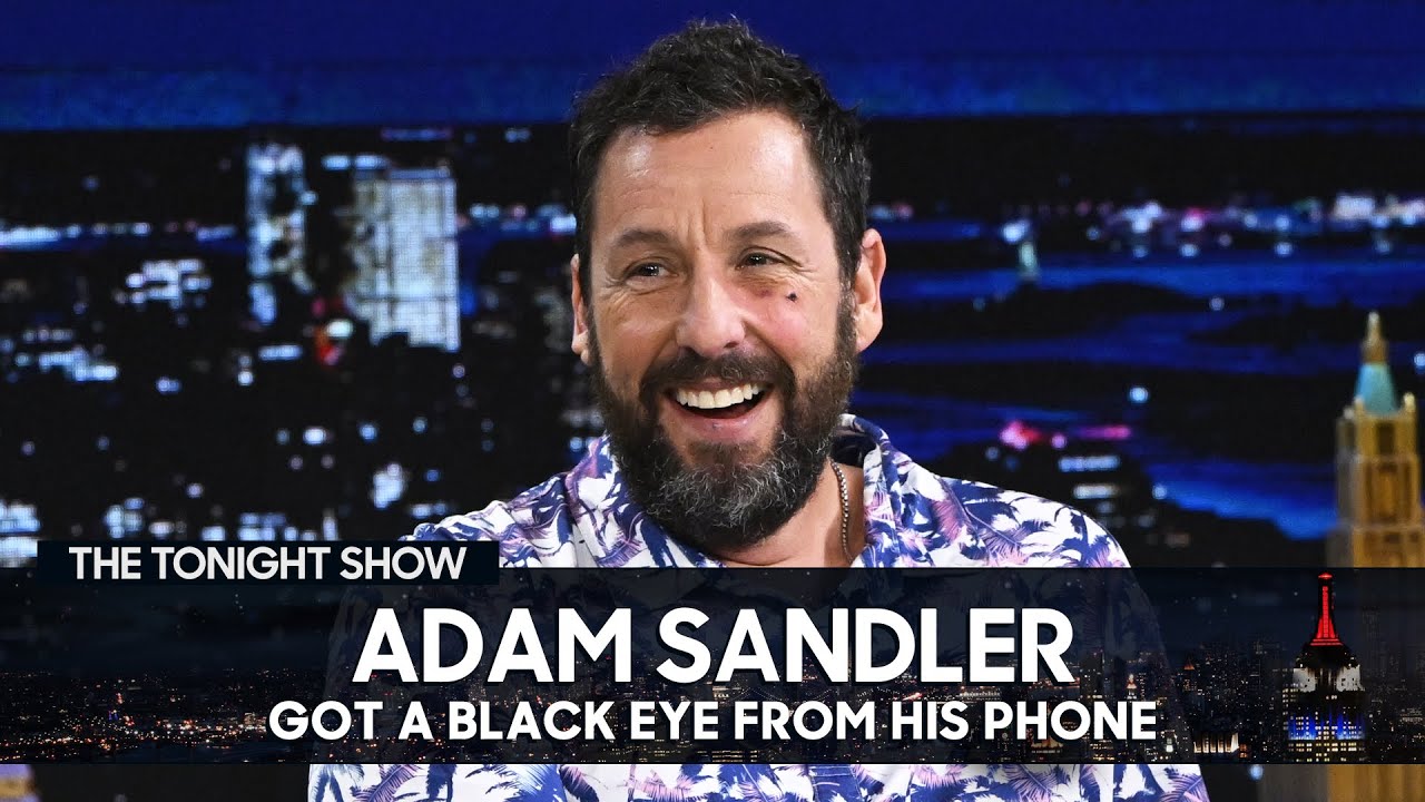 Adam Sandler's Phone Gave Him a Black Eye (Extended) | The Tonight Show Starring Jimmy Fallon