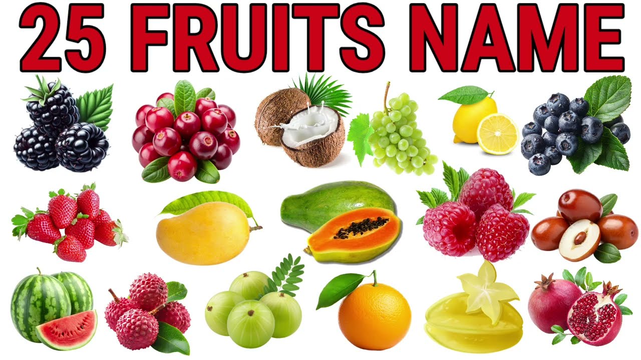 Learn 25 Fruits Name in English with Pictures  | Fruits Vocabulary for Kids | Fruits name  #fruits