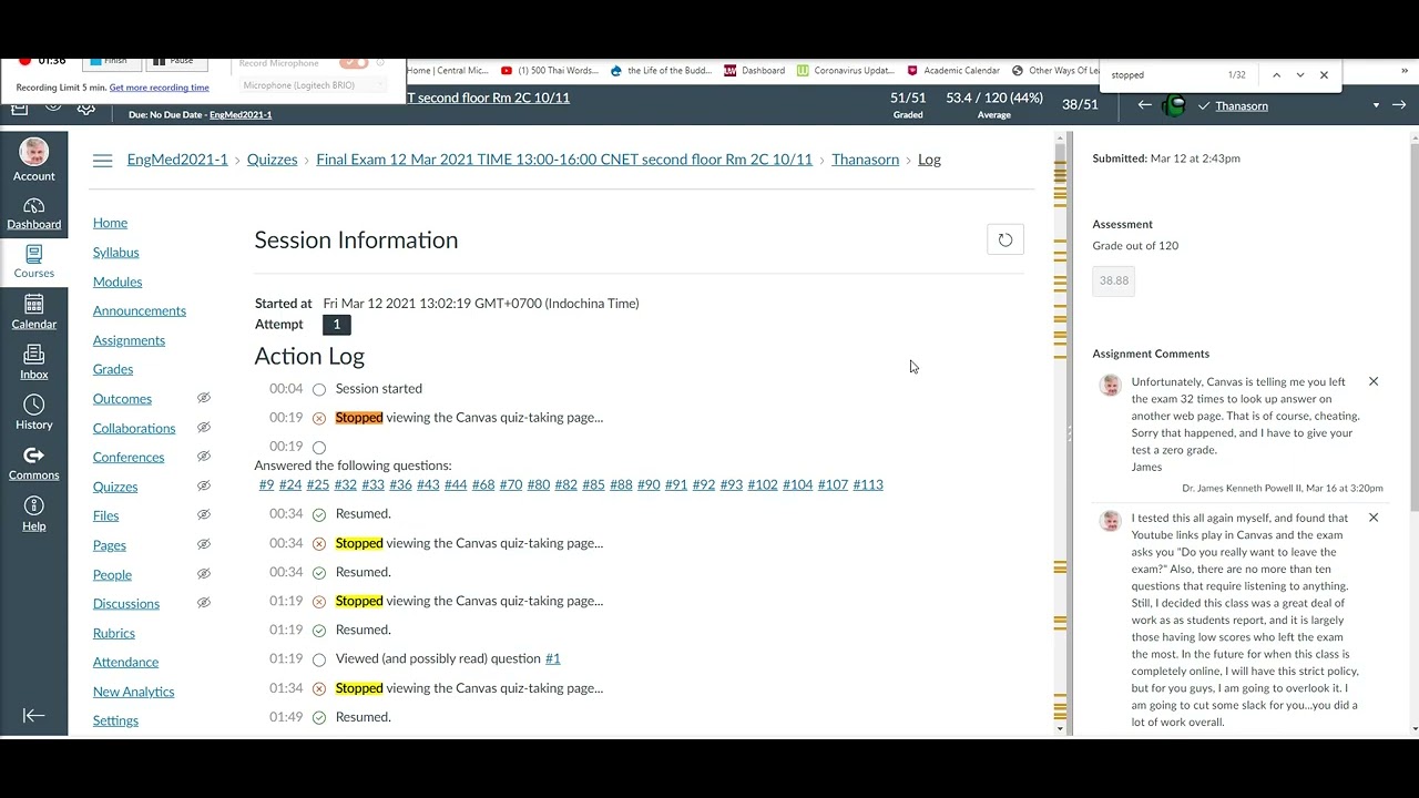 How to detect cheating in Canvas