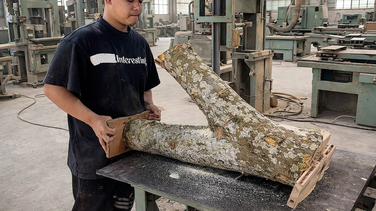 Watch This Talented Young Man! He Has Transformed A Y-shaped Tree Branch Into A Classic Work Of Art.