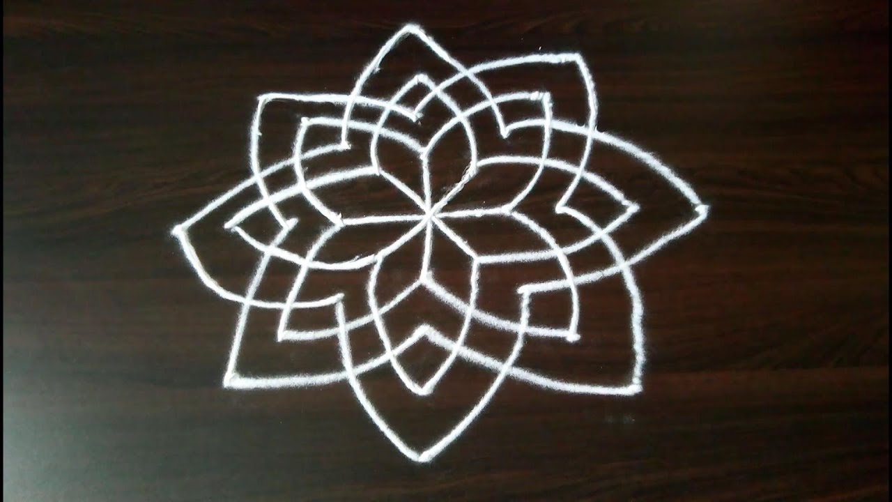 Astadala Padmam Rangoli | Astadala Padmam Muggu | Simple and Small Rangoli Designs