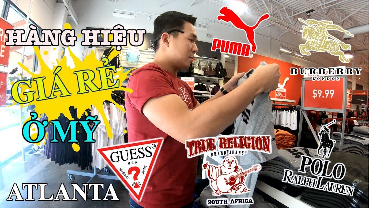 HÀNG HIỆU GIÁ RẺ Ở MỸ || OUTLET MALL P1: POLO, PUMA, TRUE RELIGION - ÔNG ĐỊA, BURBERRY, GUESS