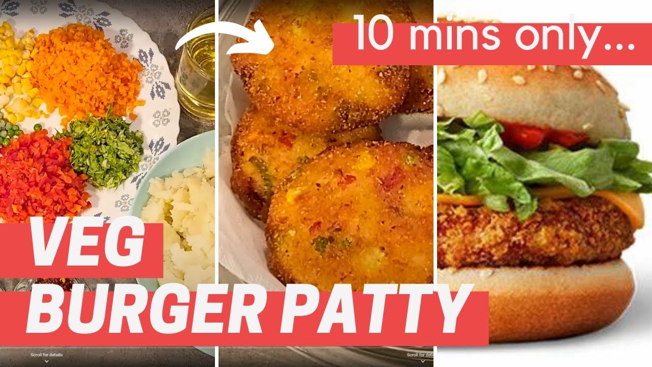 Veg Burger Patty (Aloo tikki Burger Patty) | without cornflour- less oil | The Speed Cook