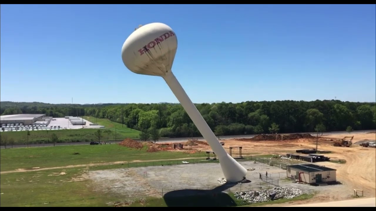 Watre water tower demolition | different angles, | PT 2