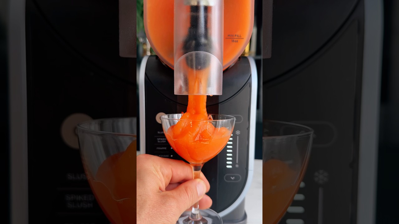 Frozen Aperol Spritzes! The best cocktail for a hot summer day! #cocktailrecipe #homebar #shorts