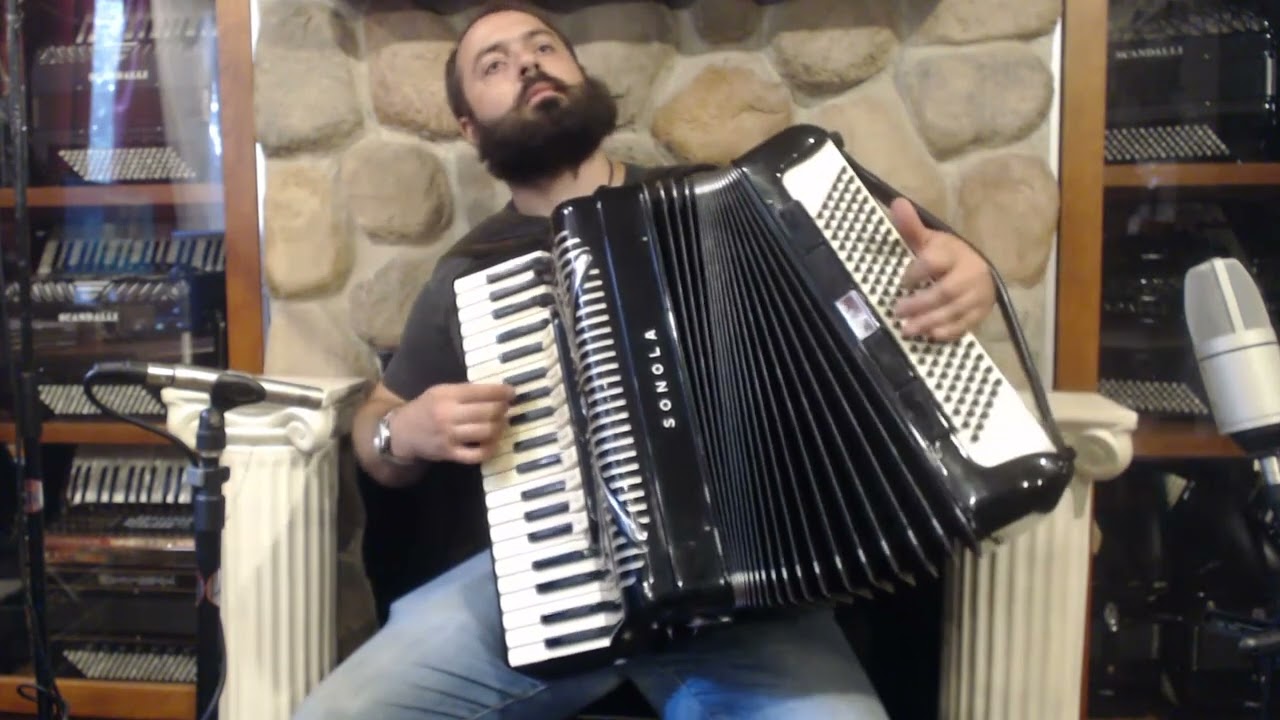 6422 - Black Sonola AA10 Piano Accordion LMMH 41 120 $1999