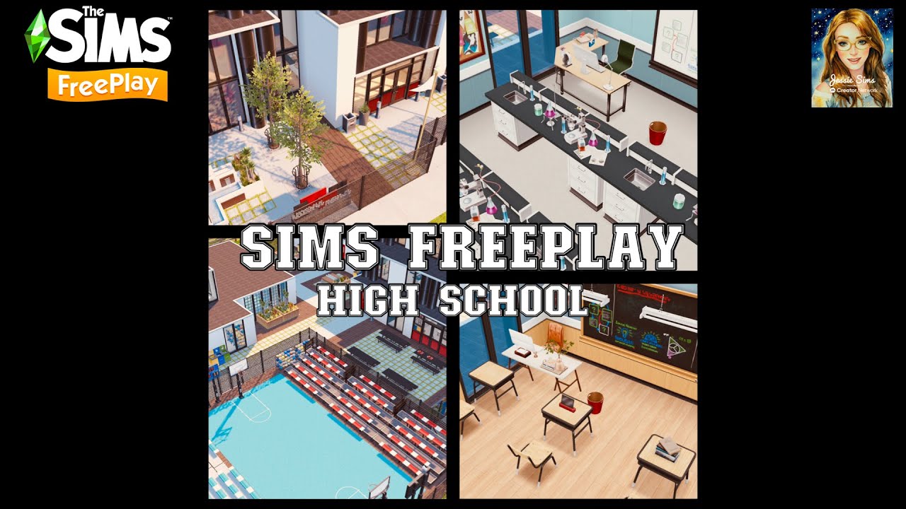 Sims FreePlay High School 📚🍎 Huge Build with Basketball Court and Indoor Swimming Pool! 😲