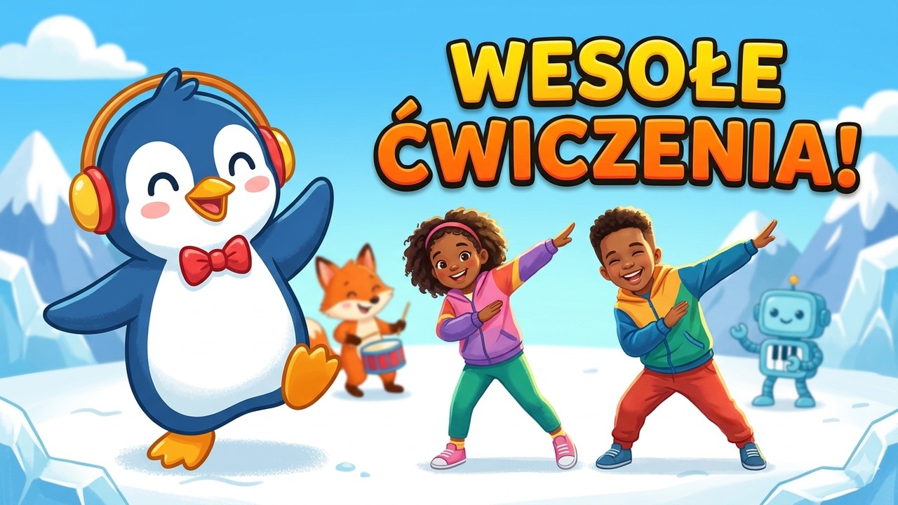 Taniec Pingwina 🐧 Piosenki dla dzieci 🎵 Rytmika i Taniec 🎶 Wesołe Rymy