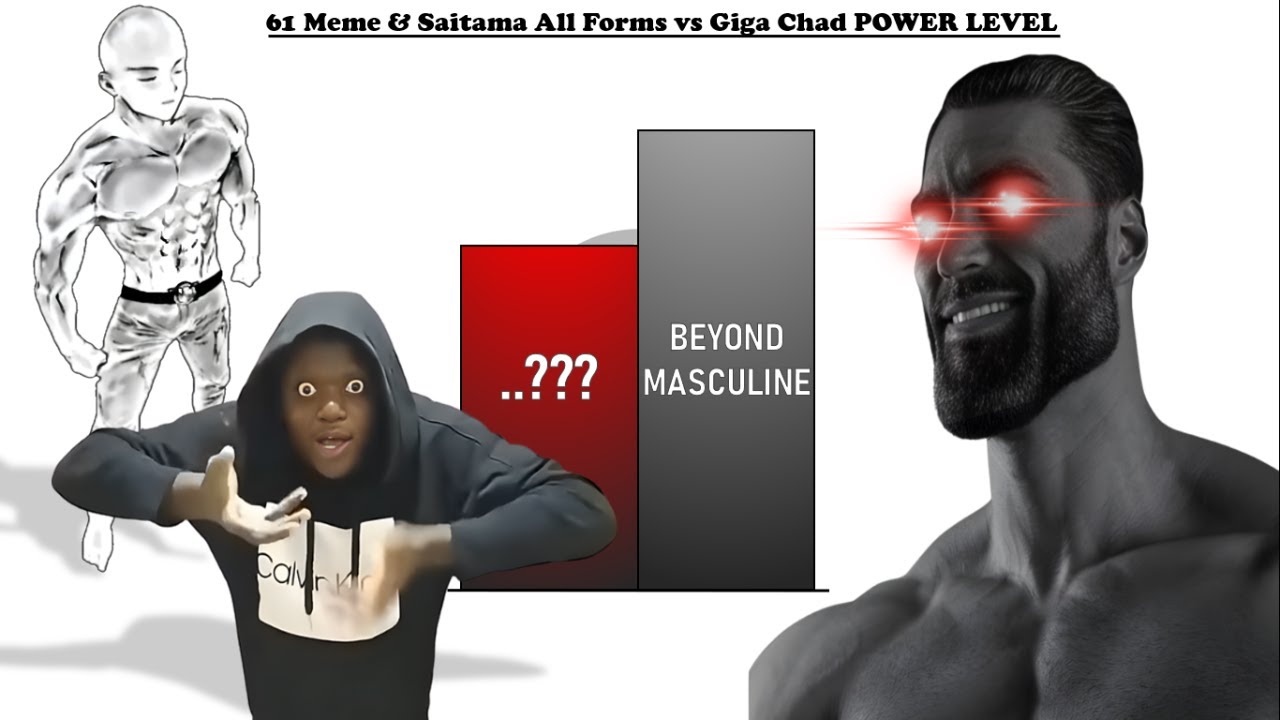 61 MEME & SAITAMA ALL FORMS vs GIGA CHAD MEME - Power Levels (2025)🔥🔥