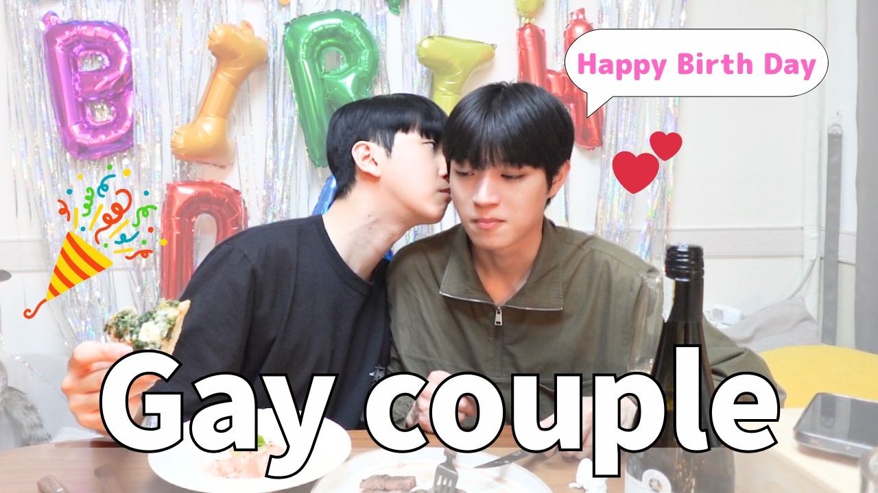 (SUB)【日韓BLカップル 】VLOG💕 | VINUヒョン誕生日サプライズ🎉/バレない様に料理と装飾準備/週末デート👬