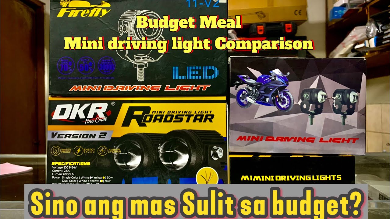 DKR Roadster v2, Firefly mini v2, No Brand V1 budget friendly mini driving lights vs senlo m1 30w