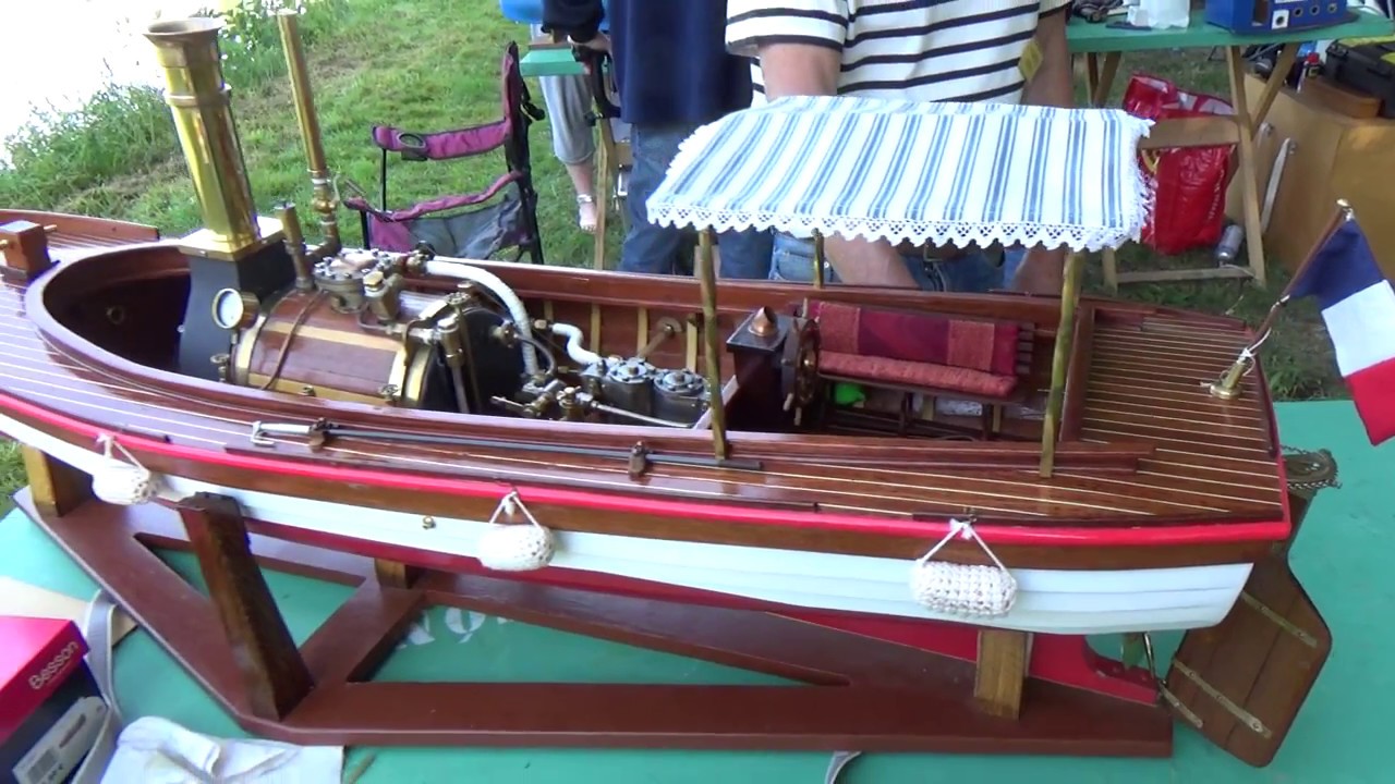 Chaloupe vapeur (steam launch) La Mouette avec Stuart D10 de Michel - Atlantica Steam 2017 RC