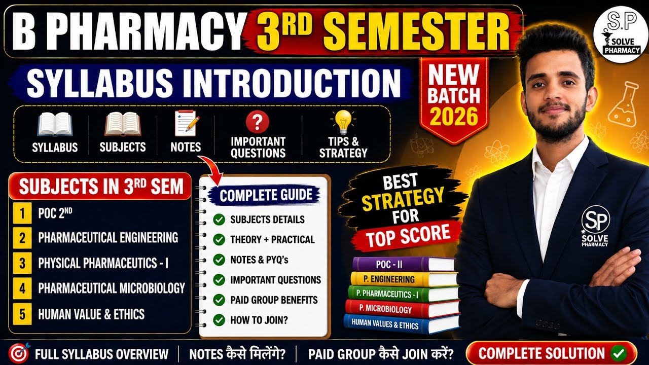 B Pharmacy 3rd Sem Syllabus Overview | Subjects, Notes, PYQs & Exam Strategy🔥