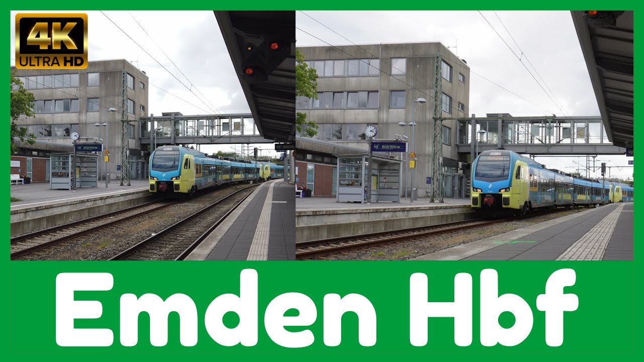 🟩 Emden Hbf mit Lichtgruß und Kamera-Pannen  [4K/50FPS] | Zugblick #50🟩​