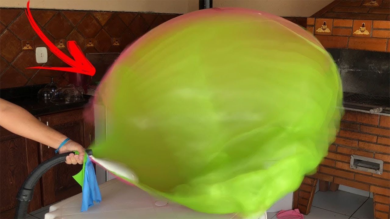 ENCHI O BALÃO GIGANTE DE 10 CAMADAS NO ASPIRADOR DE PÓ ATÉ EXPLODIR!