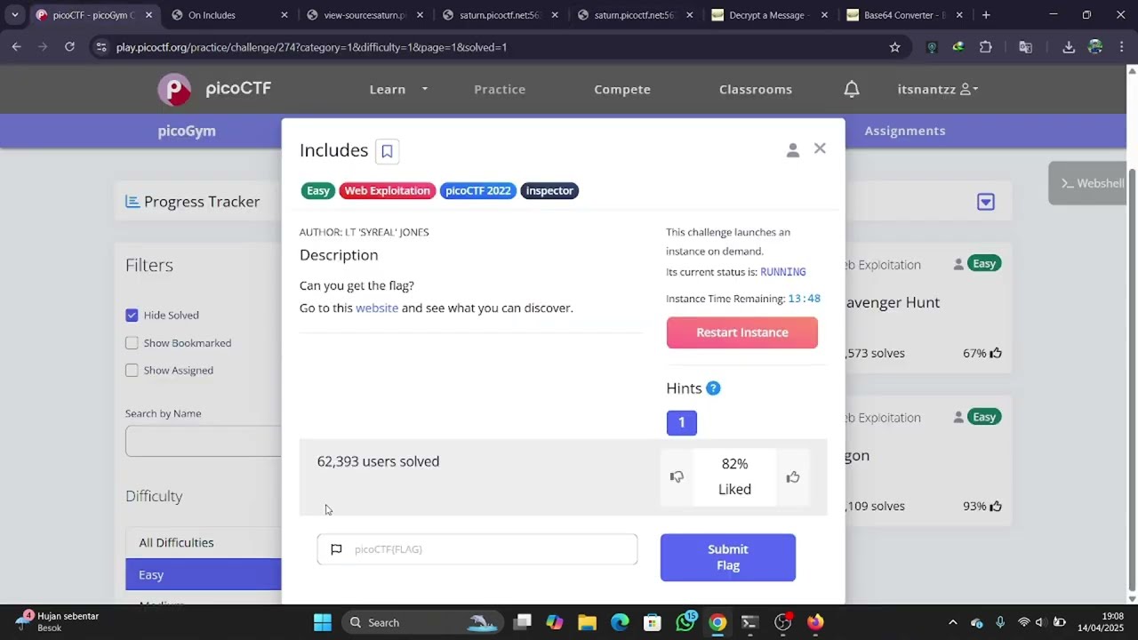 Includes | Web Exploitation | PicoCTF Challange