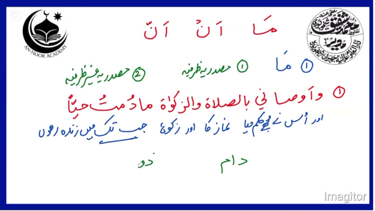 Arabic Grammar | Hurūf Al-tafsīr (حروف التفسير) | Hurūf Maṣdariyyah (حروف مصدريّة)