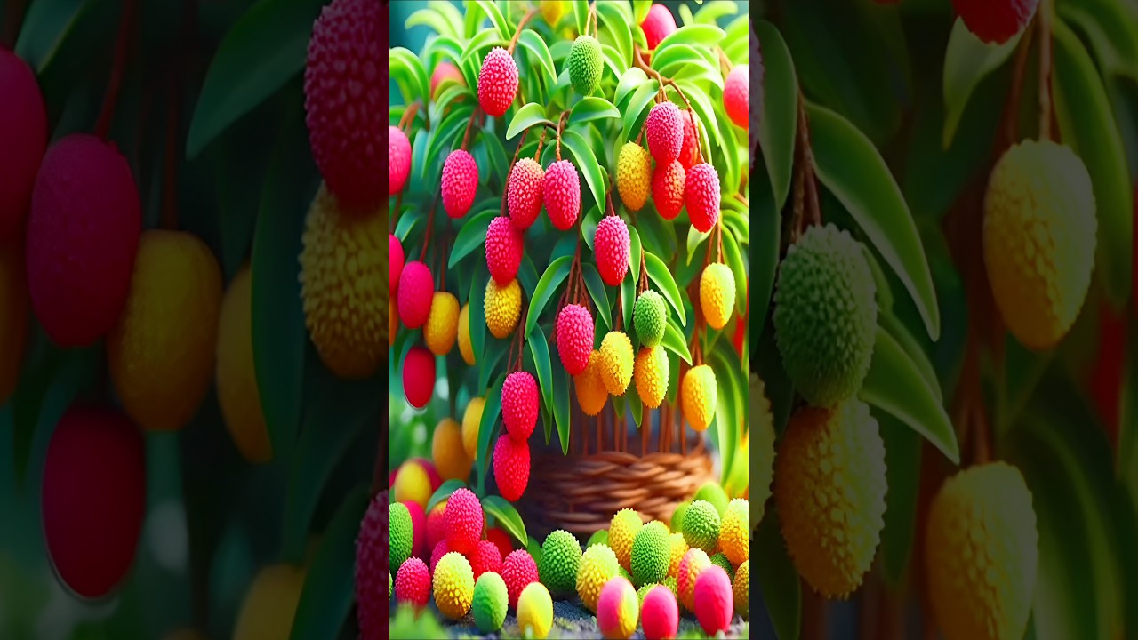 New method of propagating and growing lychee fruit trees #garden #fruits #farm