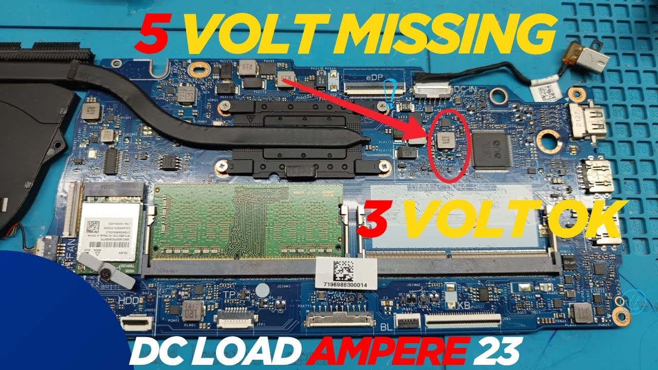 Dell laptop no power on motherboard . 5 volt missing