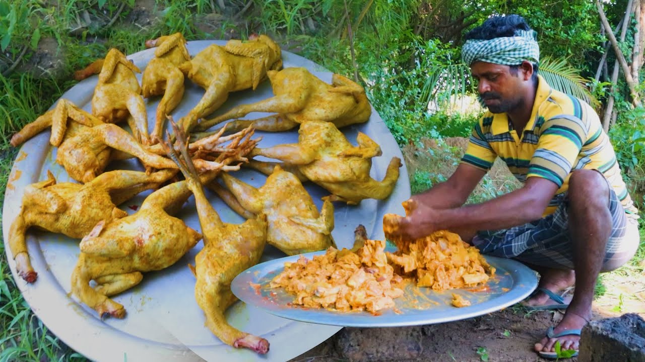 Amazingly Delicious Dinner of CHICKEN PATTIYALA With Rice And Yummy Eating By  Village MAN