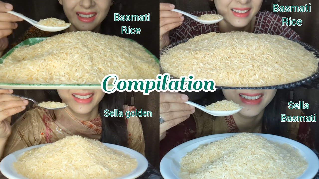 ASMR RAW RICE EATING// COMPILATION RAW RICE EATING// CRISPY SOUND// No talking 😋
