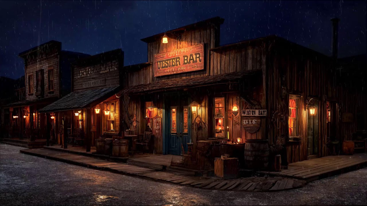 Warm Lights In The Rain • Quiet Western Lofi Night