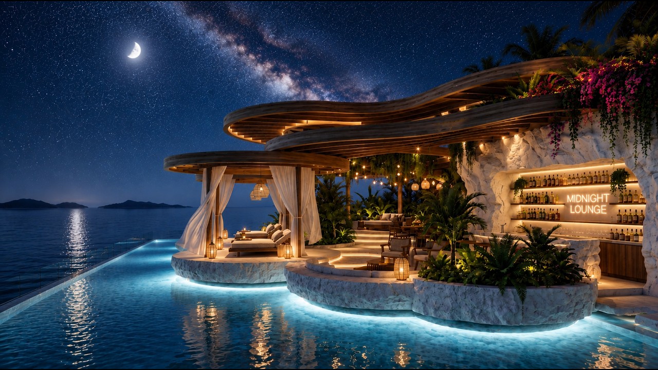 Midnight Lounge 🌙 Skyline Escape at Midnight | 1 Hour Ambient Music & Chill Lounge