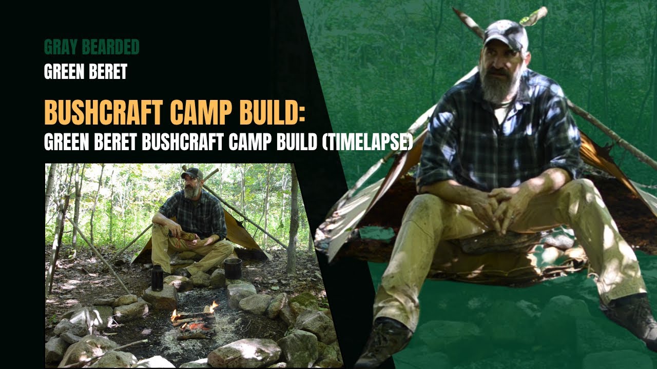 Green Beret Builds Bushcraft Camp with Vintage Kit TIMELAPSE