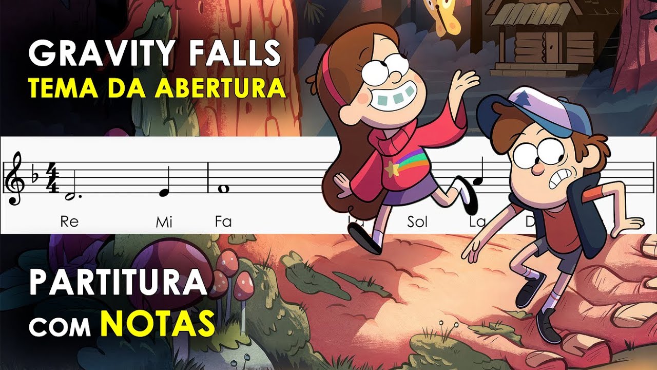 Gravity Falls - Abertura | Partitura com Notas para Flauta Doce, Violino | Simplificada