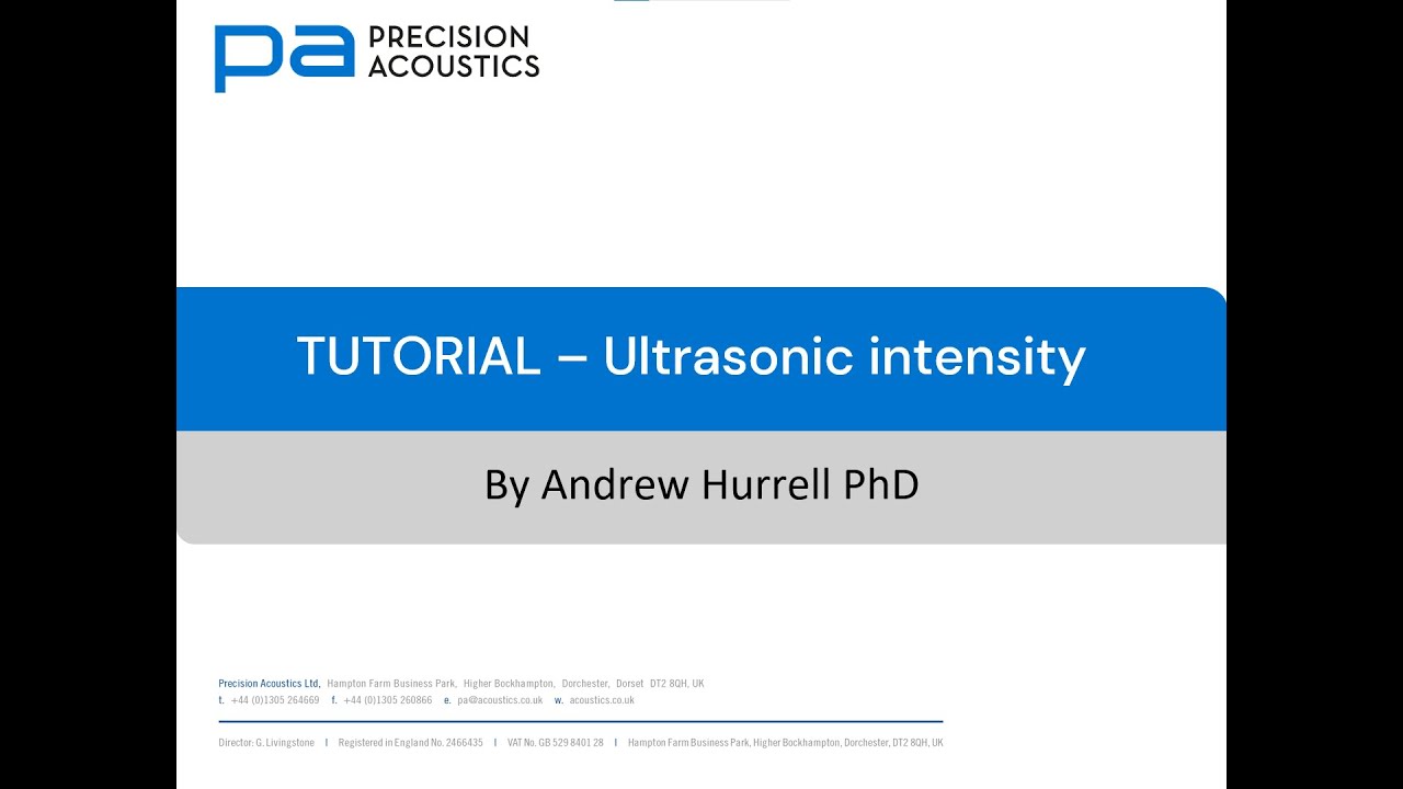 PA TUTORIAL - Ultrasonic intensity