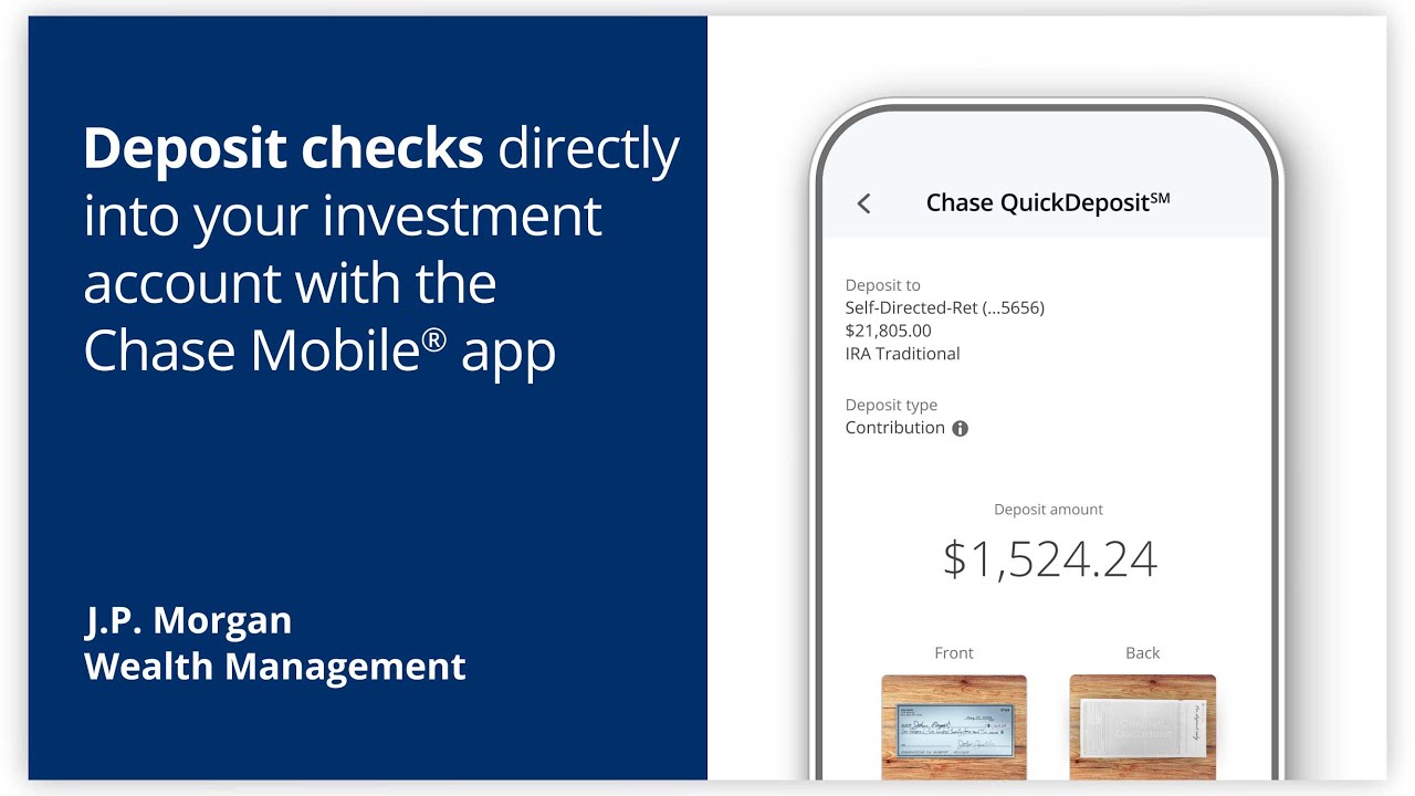 Deposit checks into your investment account