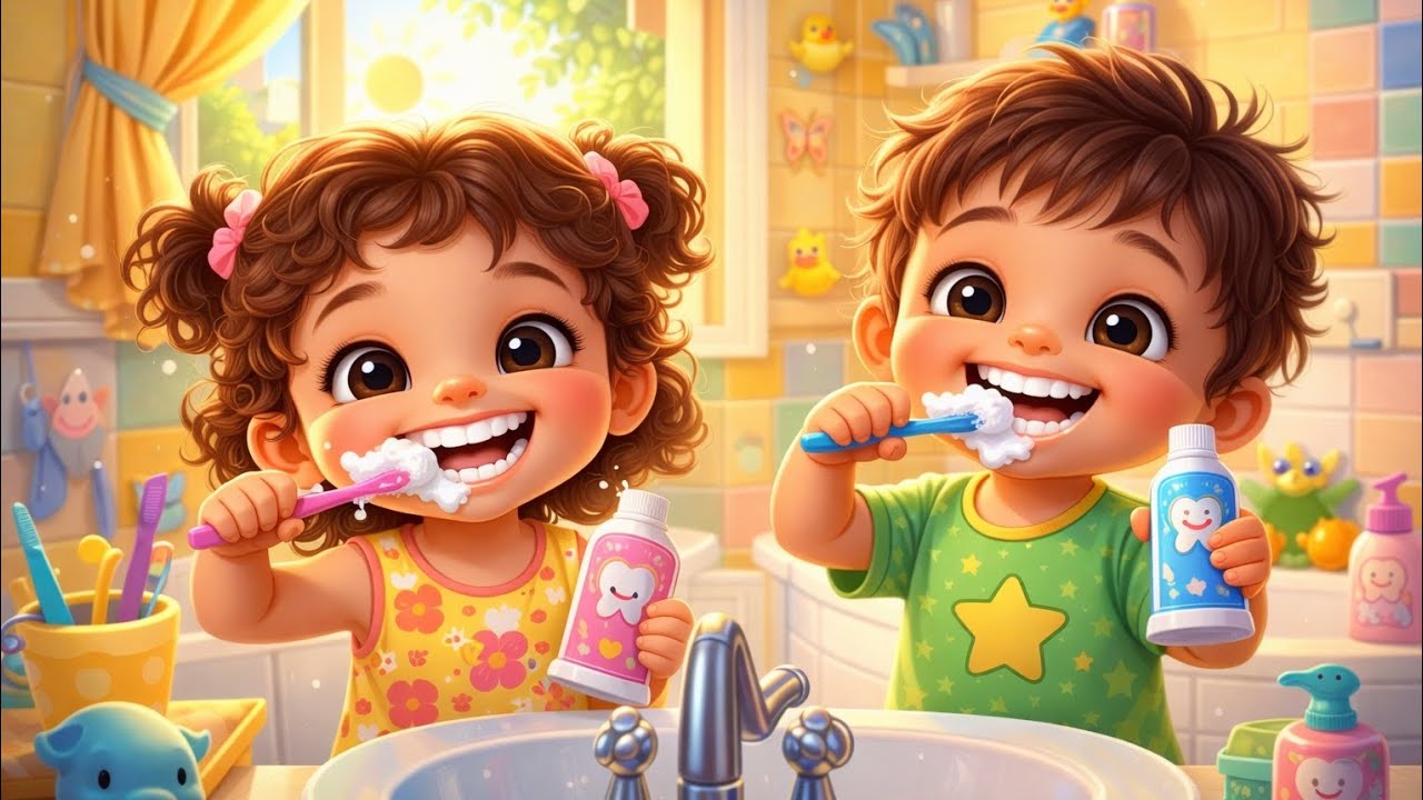 Brush Your Teeth Rhyme for Kids | Fun Morning Habit Song”